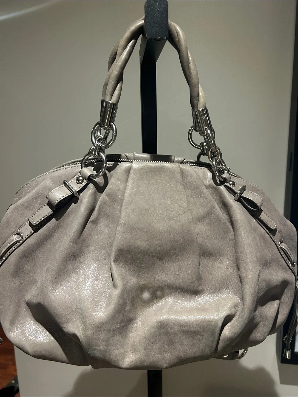 Coach Gray Women's Soft Leather Tote Handbag